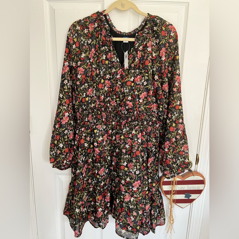 Old Navy Waist-Defined Shine Mini Dress new with tags size xl - Picture 1 of 5